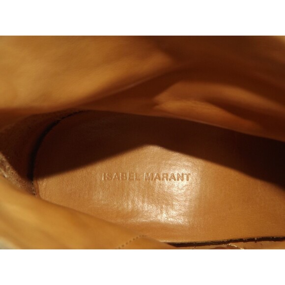 Isabel Marant Suede Dicker Dacken Booties Ankle Boot Tan Size 37/6.5 Western - Picture 11 of 13